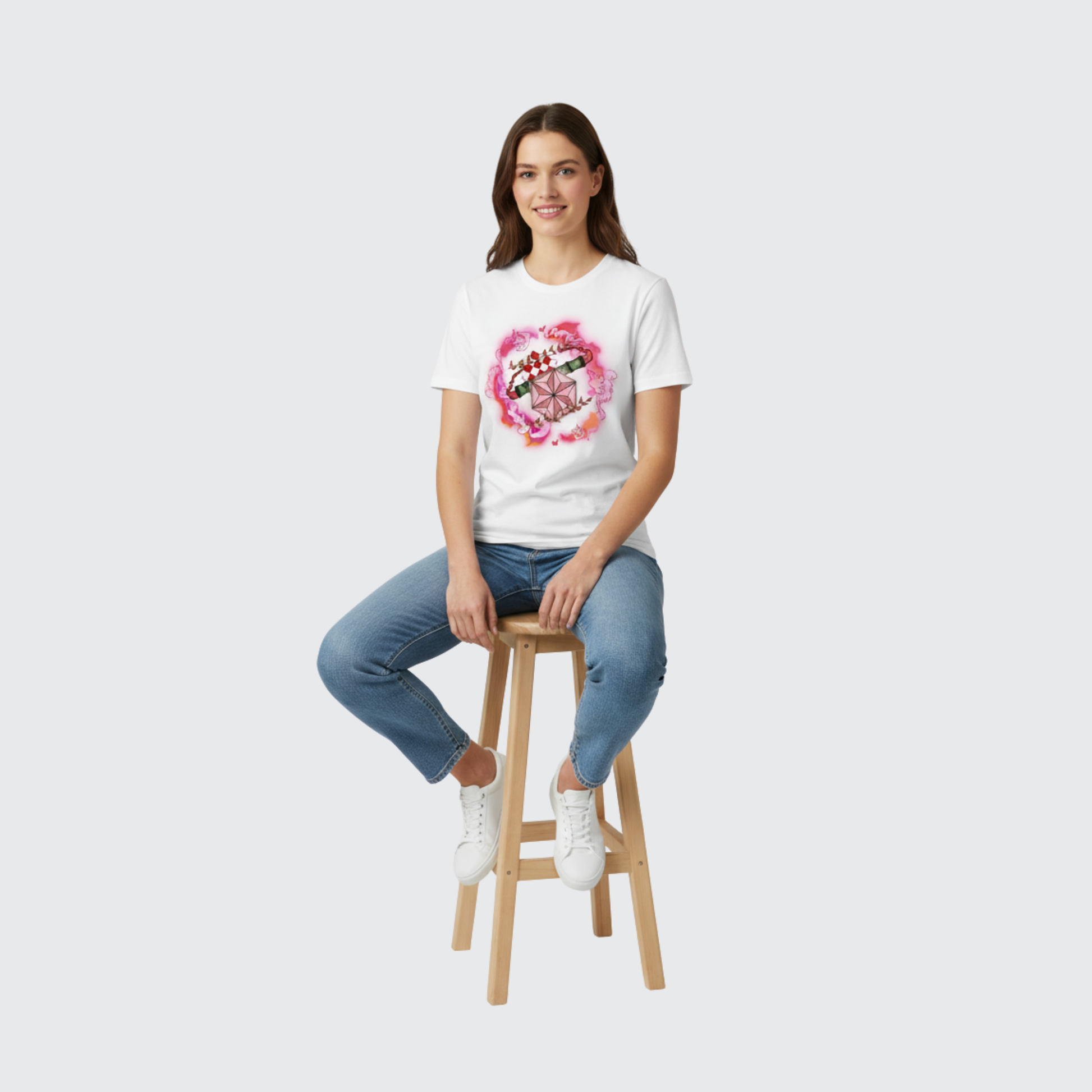 Woman Wearing White t-shirt